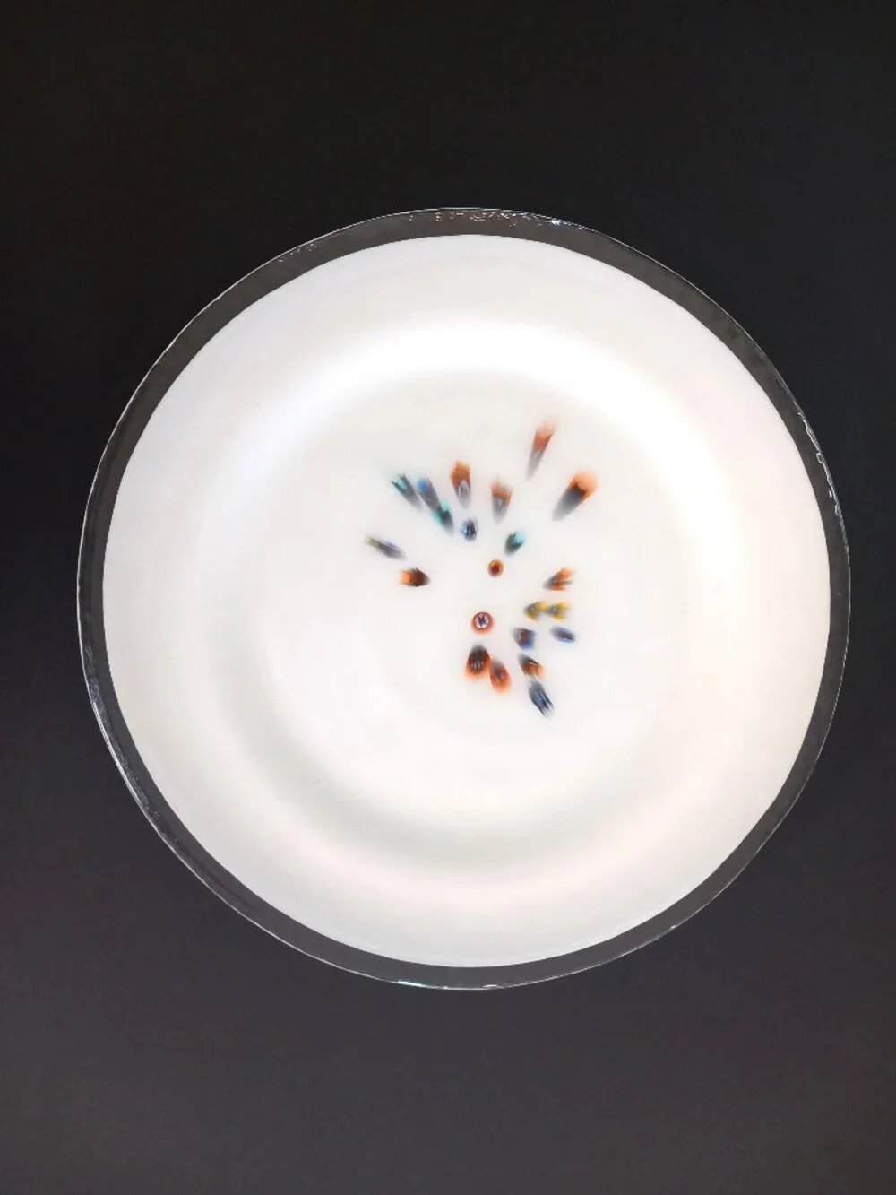 Crate & Barrel Millefiori Fused Glass Plate
